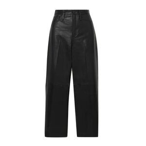 Frame Black Leather Copped Pants Size 27